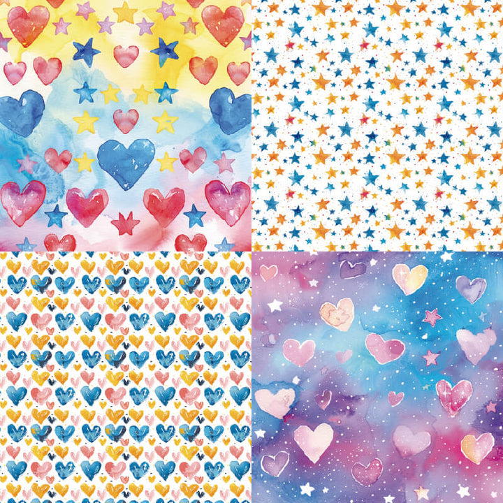 KOKOROSA 24PCS 6" Magical Stars Scrapbook & Cardstock Paper