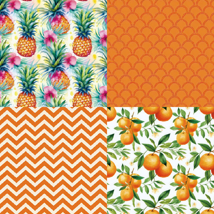 Kokorosa 24PCS 6" Orange Pineapple Scrapbook & Cardstock Paper