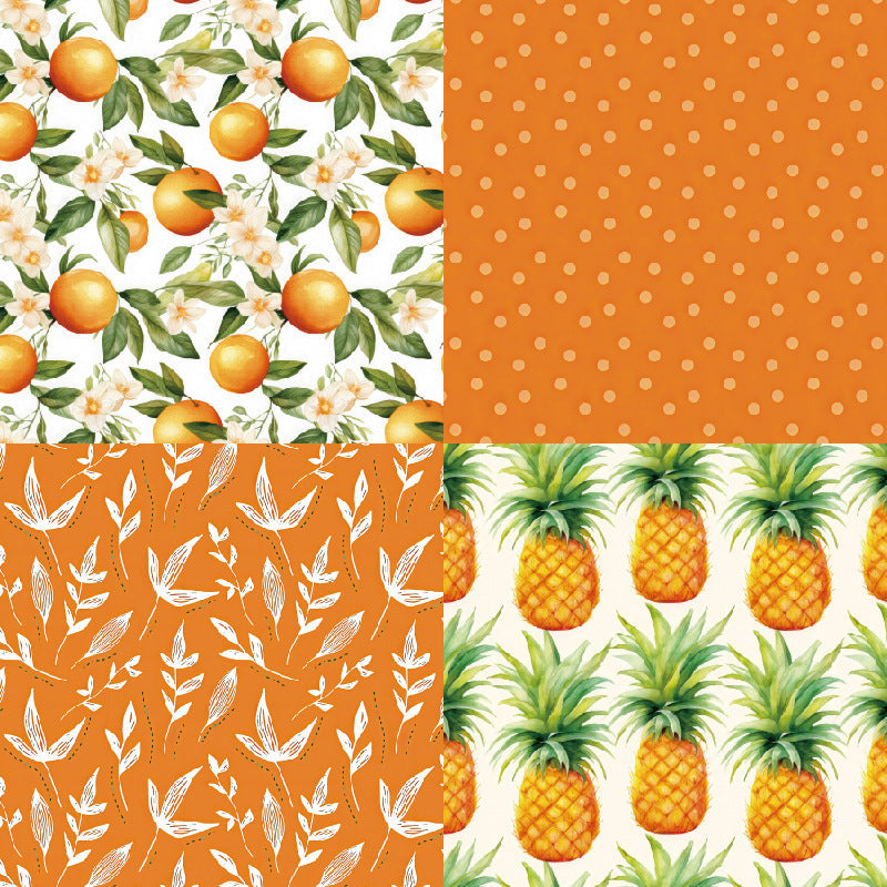 Kokorosa 24PCS 6" Orange Pineapple Scrapbook & Cardstock Paper