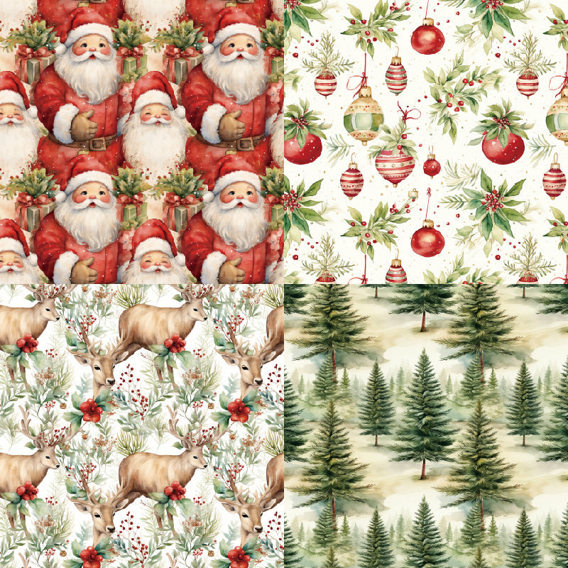 Kokorosa 24PCS 6" Santa Claus Scrapbook & Cardstock Paper