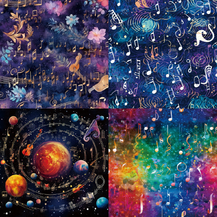 Kokorosa 24PCS 6" Starry Night Melody Scrapbook & Cardstock Paper