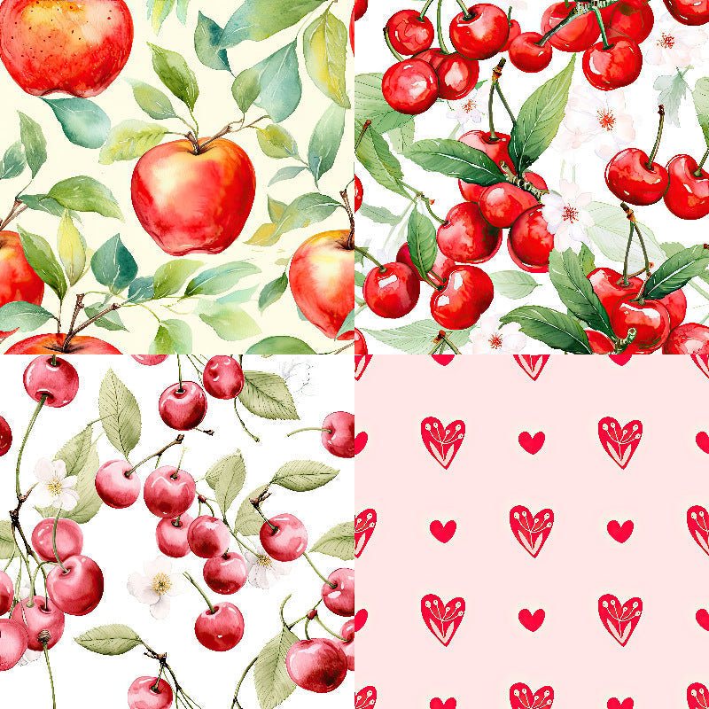 Kokorosa 24PCS 6" Sweet Fruit Scrapbook & Cardstock Paper