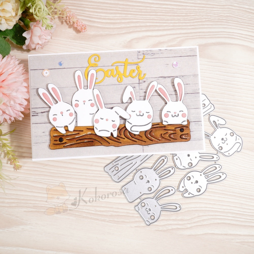 Kokorosa Metal Cutting Dies with 5 Bunnies