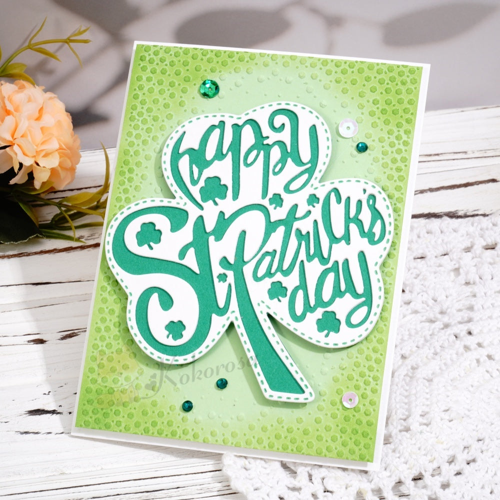 Kokorosa Metal Cutting Dies with Happy St Patrick Day Shamrock