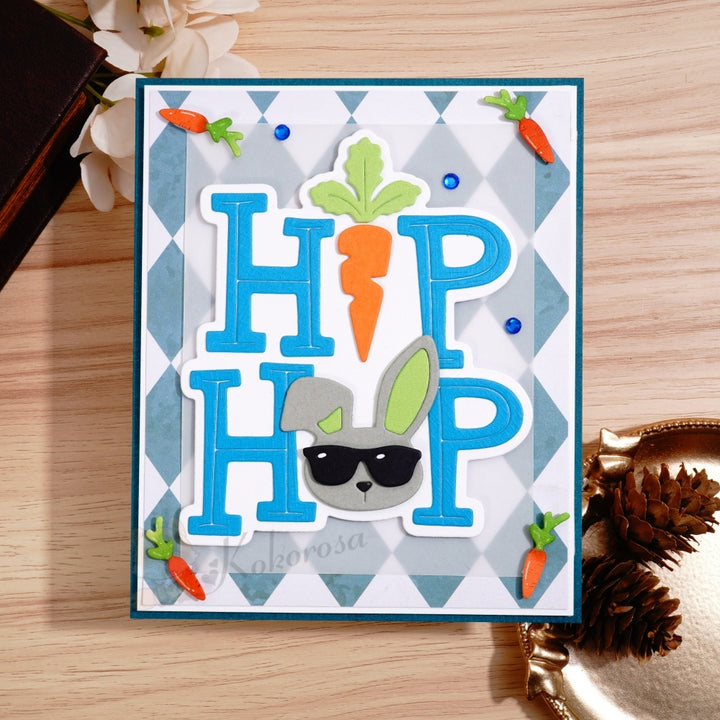 Kokorosa Metal Cutting Dies with HIP HOP and Bunny Carrot