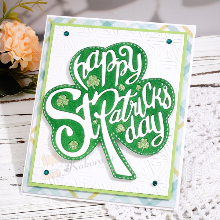 Kokorosa Metal Cutting Dies with Happy St Patrick Day Shamrock