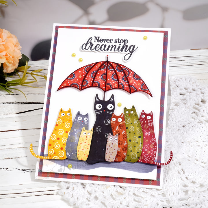 Kokorosa Metal Cutting Dies with Cats Under Umbrella