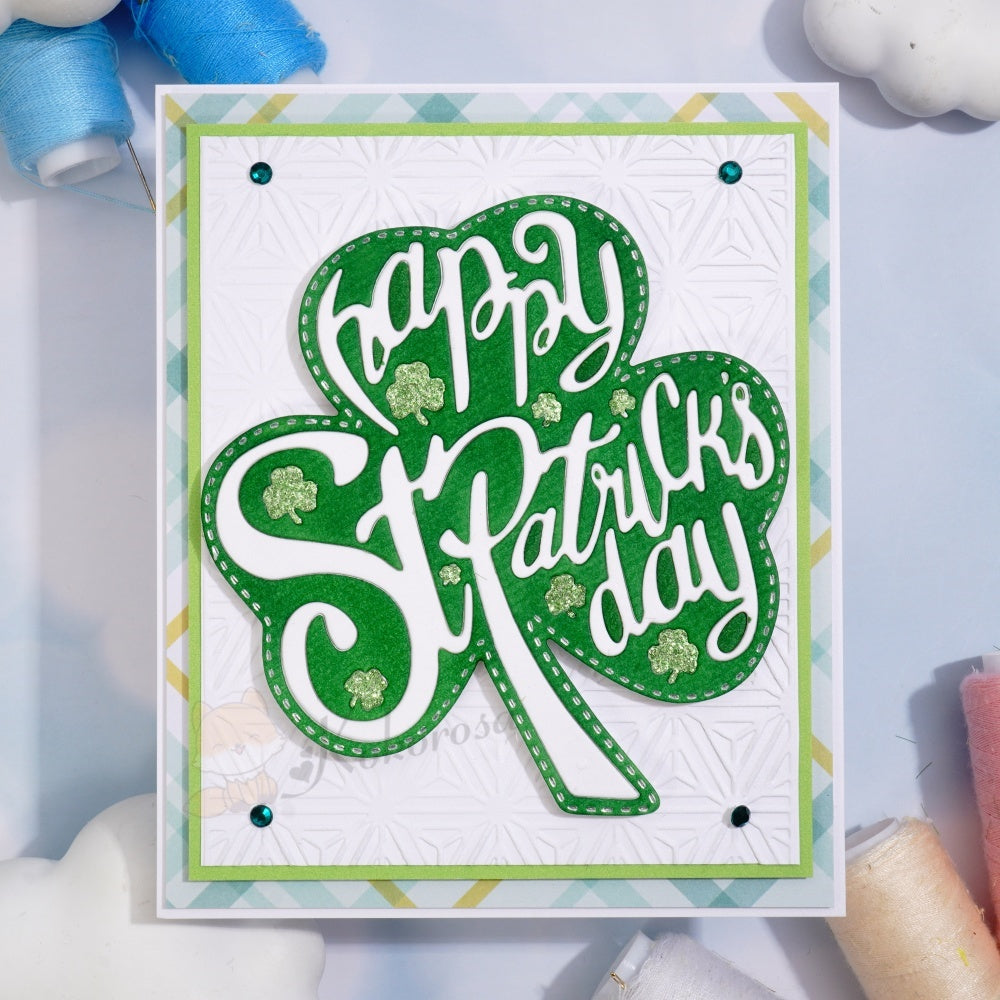 Kokorosa Metal Cutting Dies with Happy St Patrick Day Shamrock