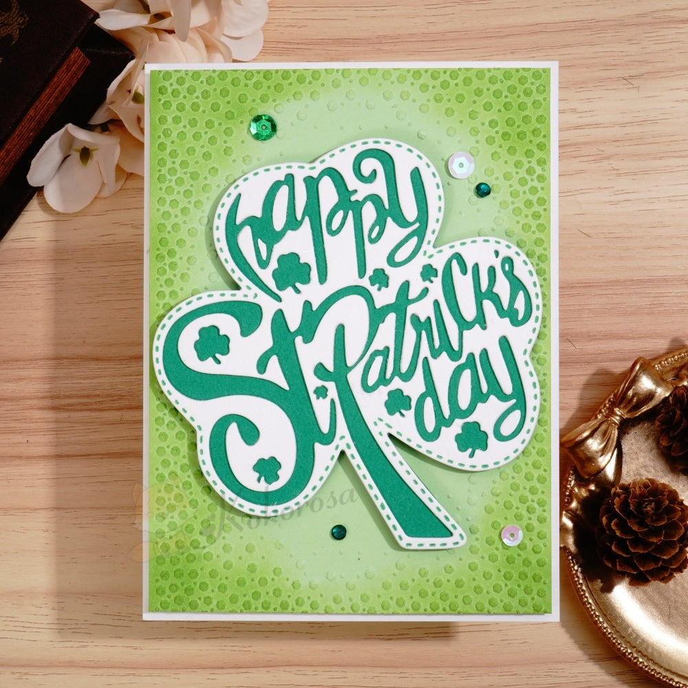 Kokorosa Metal Cutting Dies with Happy St Patrick Day Shamrock