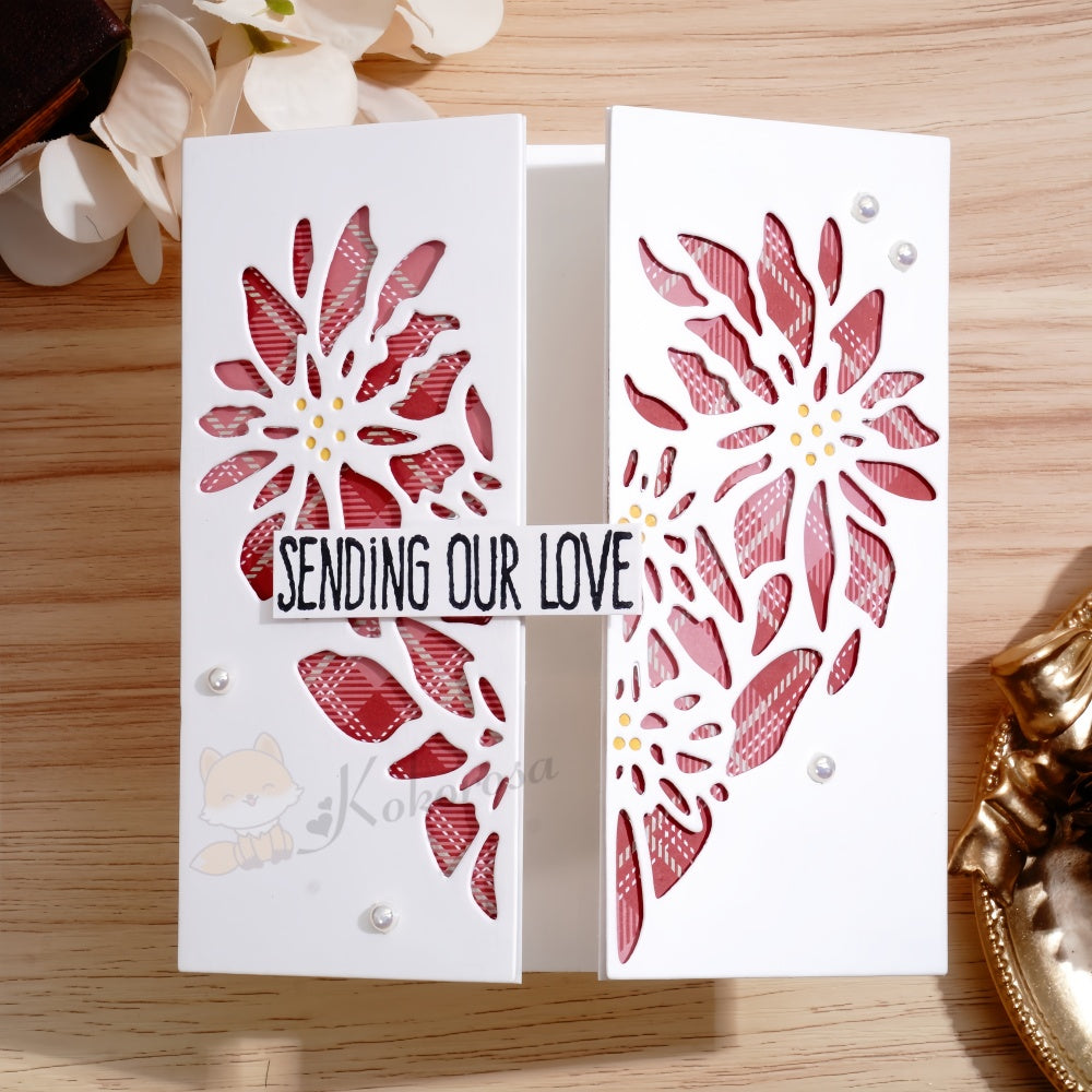 Kokorosa Metal Cutting Dies with Heart Flower Border