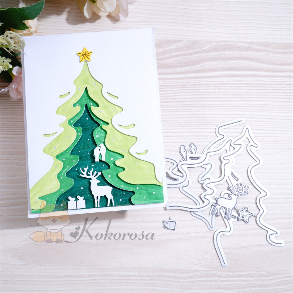 Kokorosa Metal Cutting Dies with 3 Layers Christmas Tree