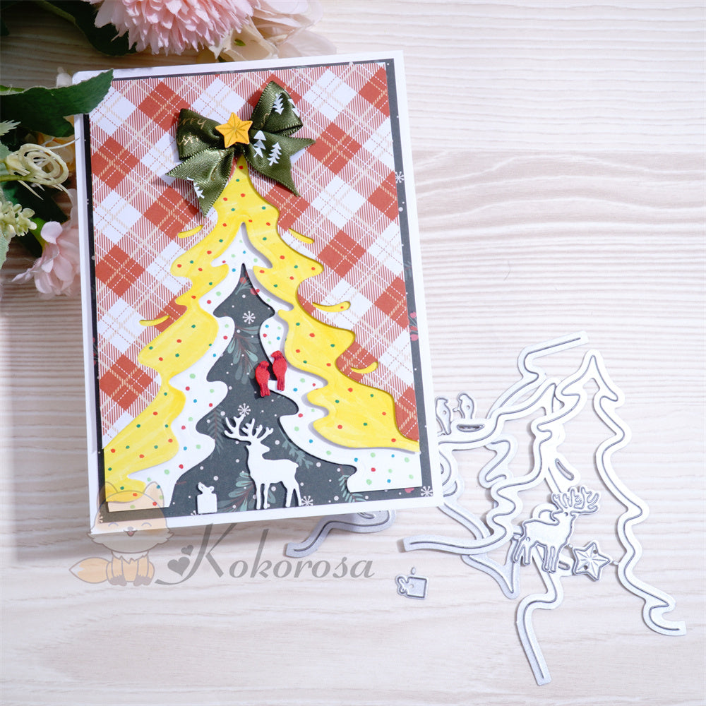 Kokorosa Metal Cutting Dies with 3 Layers Christmas Tree