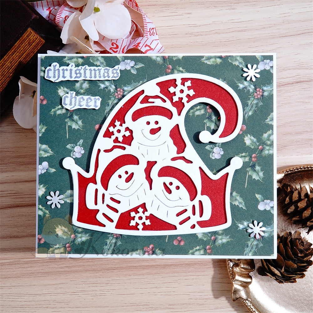 Kokorosa Metal Cutting Dies with Christmas Snowman Elf Hat