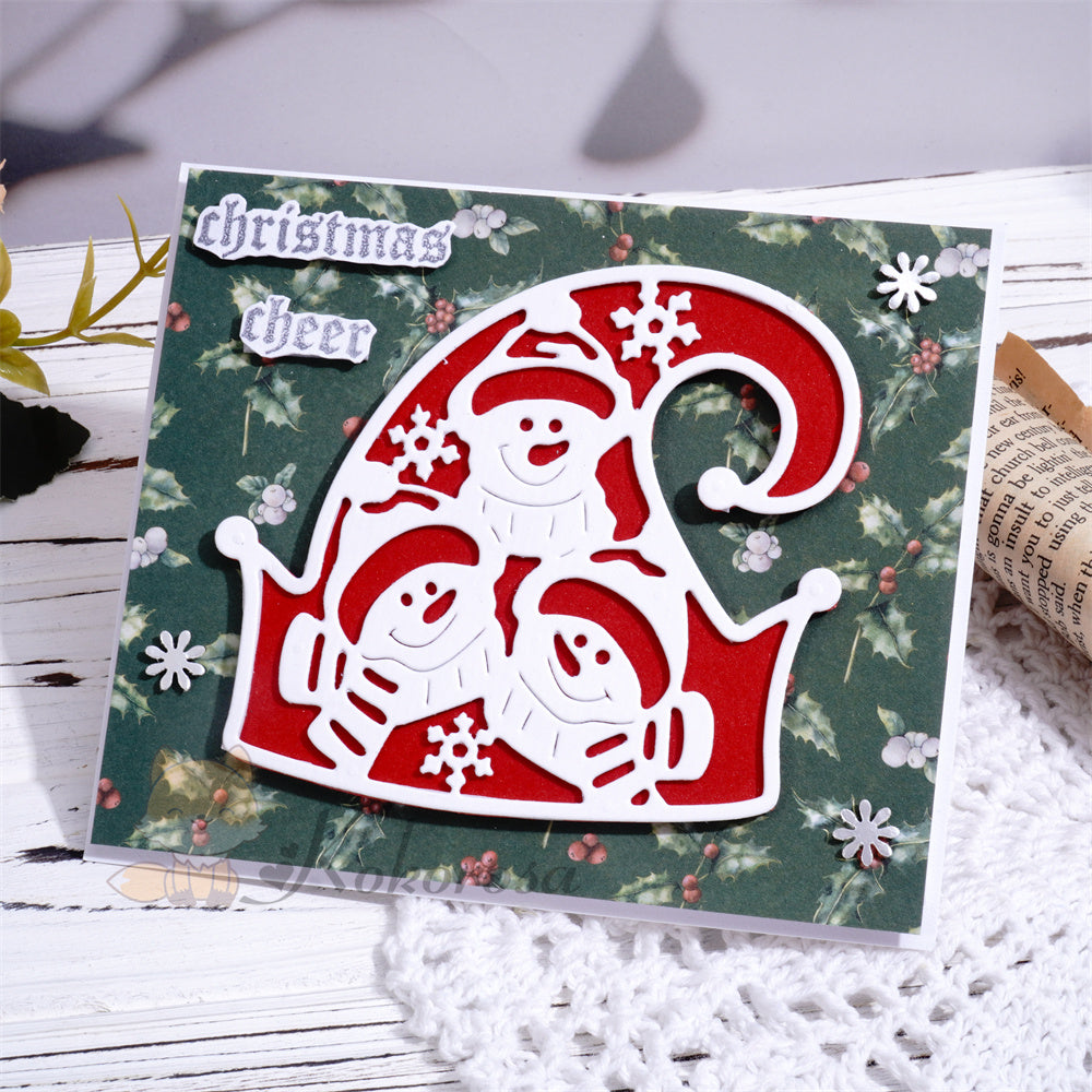 Kokorosa Metal Cutting Dies with Christmas Snowman Elf Hat