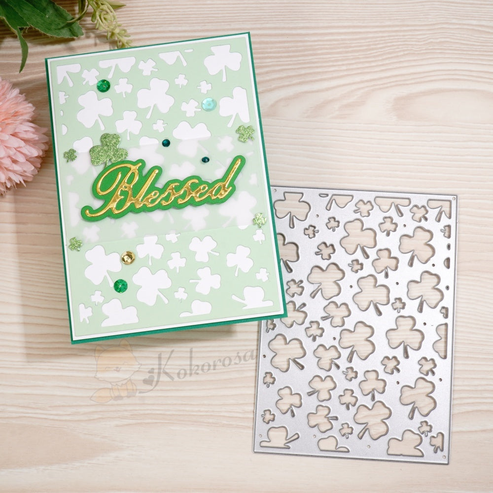 Kokorosa Metal Cutting Dies with Shamrock Background Board