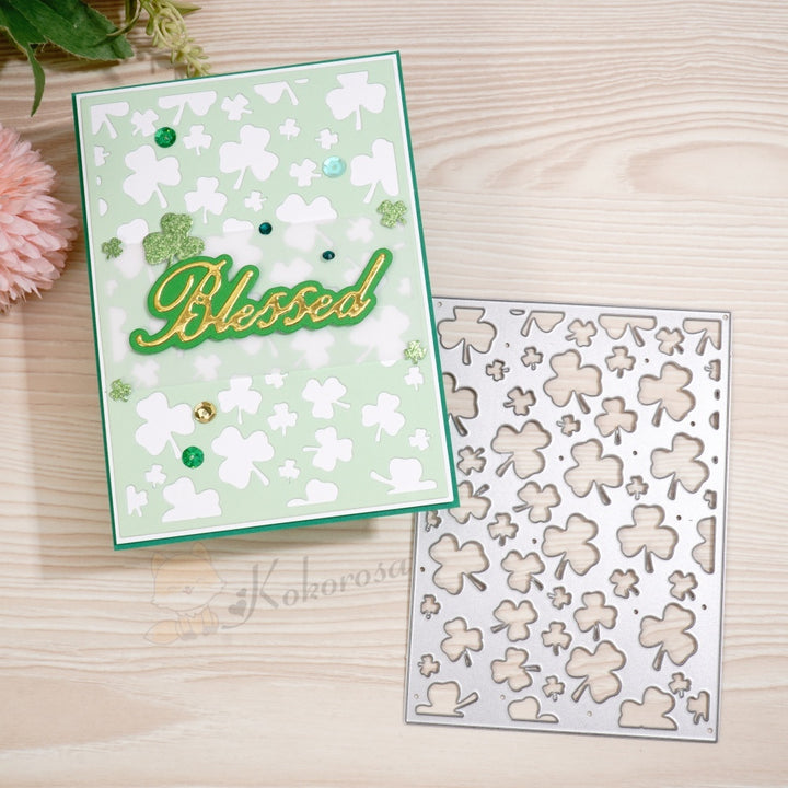 Kokorosa Metal Cutting Dies with Shamrock Background Board