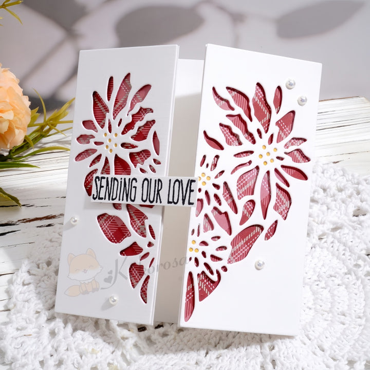 Kokorosa Metal Cutting Dies with Heart Flower Border