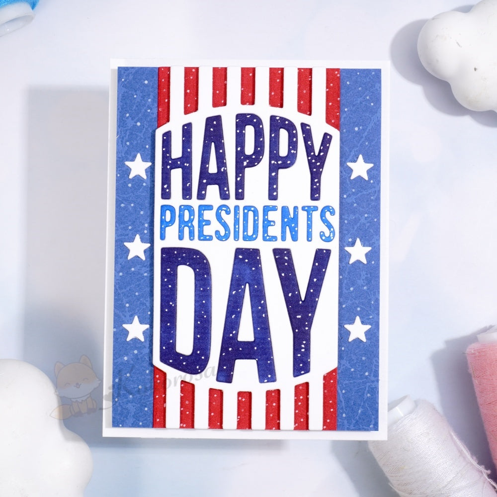 Kokorosa Metal Cutting Dies with Happy Presidents Day