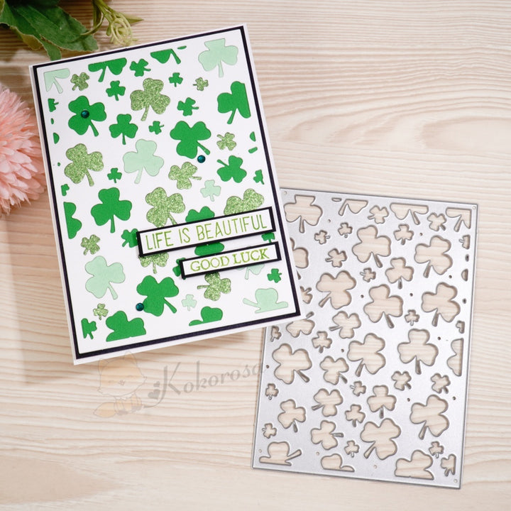 Kokorosa Metal Cutting Dies with Shamrock Background Board