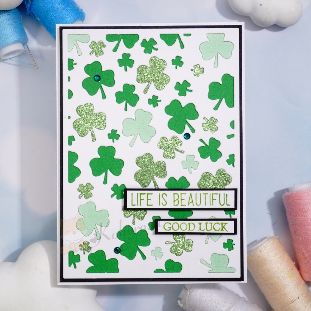 Kokorosa Metal Cutting Dies with Shamrock Background Board