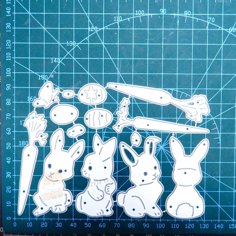 Kokorosa Metal Cutting Dies with Bunnies Eggs and Carrots