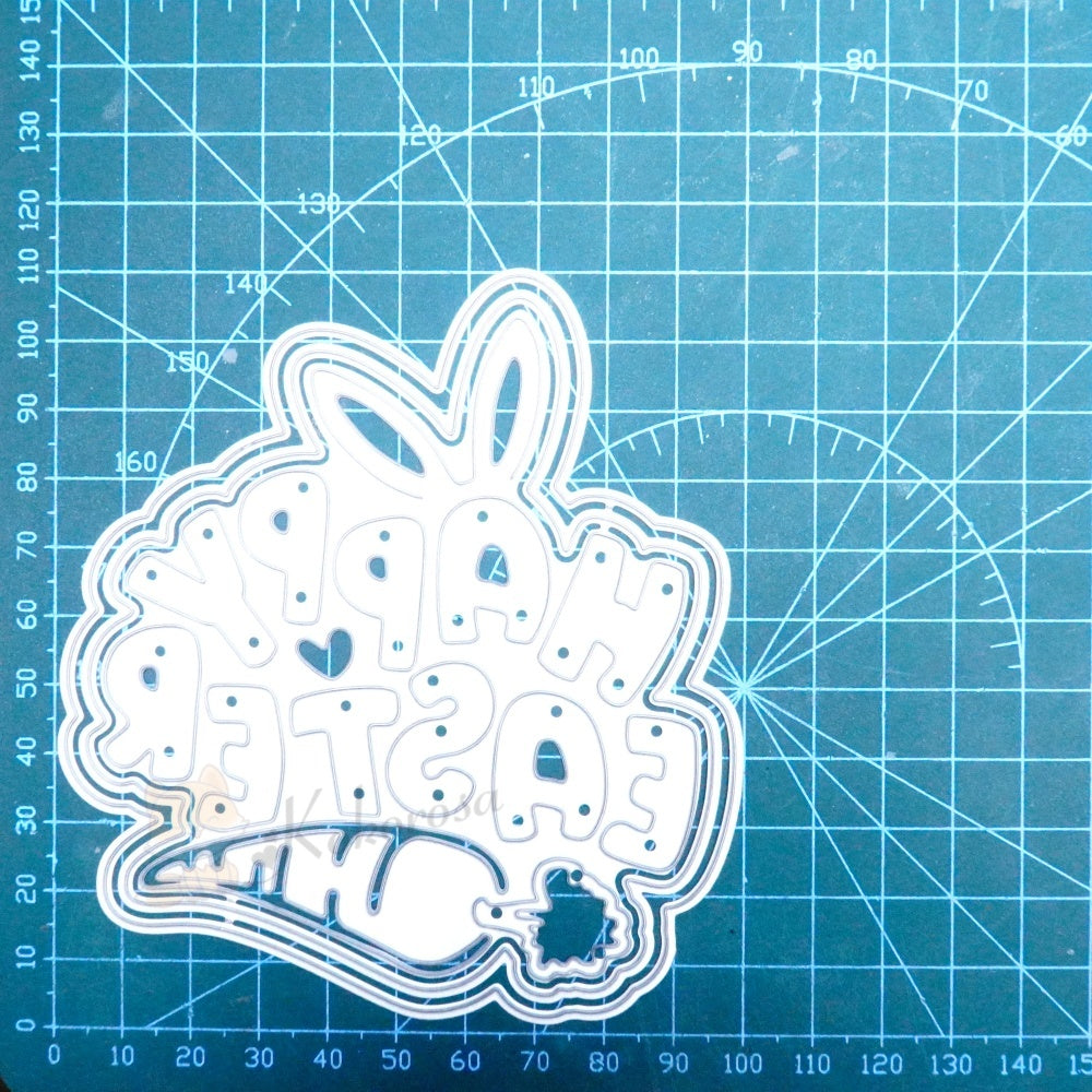 Kokorosa Metal Cutting Dies with 'HAPPY EASTER' with Carrot and Bunny Ears