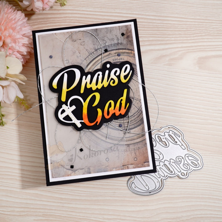 Kokorosa Metal Cutting Dies with 'Praise God' Word