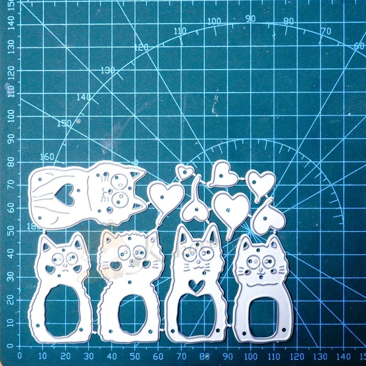 Kokorosa Metal Cutting Dies with Five Sitting Cats