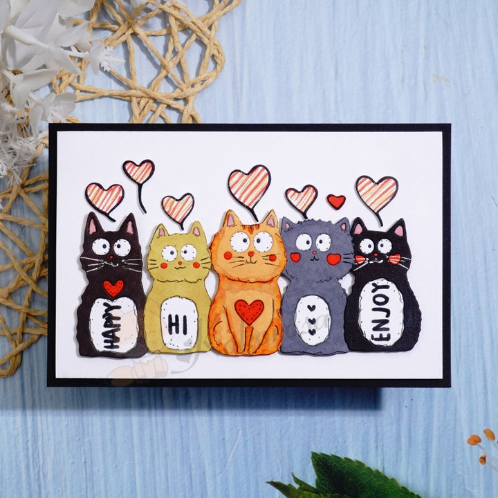 Kokorosa Metal Cutting Dies with Five Sitting Cats