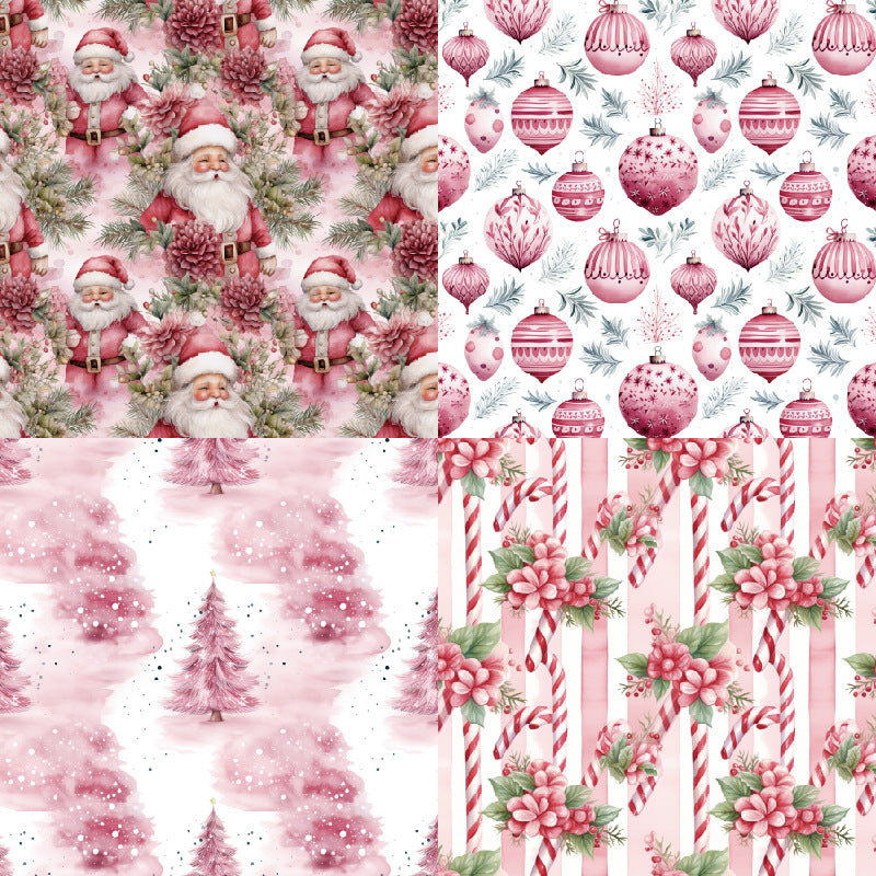 Kokorosa 24PCS 6" Rosy Yuletide Scrapbook & Cardstock Paper