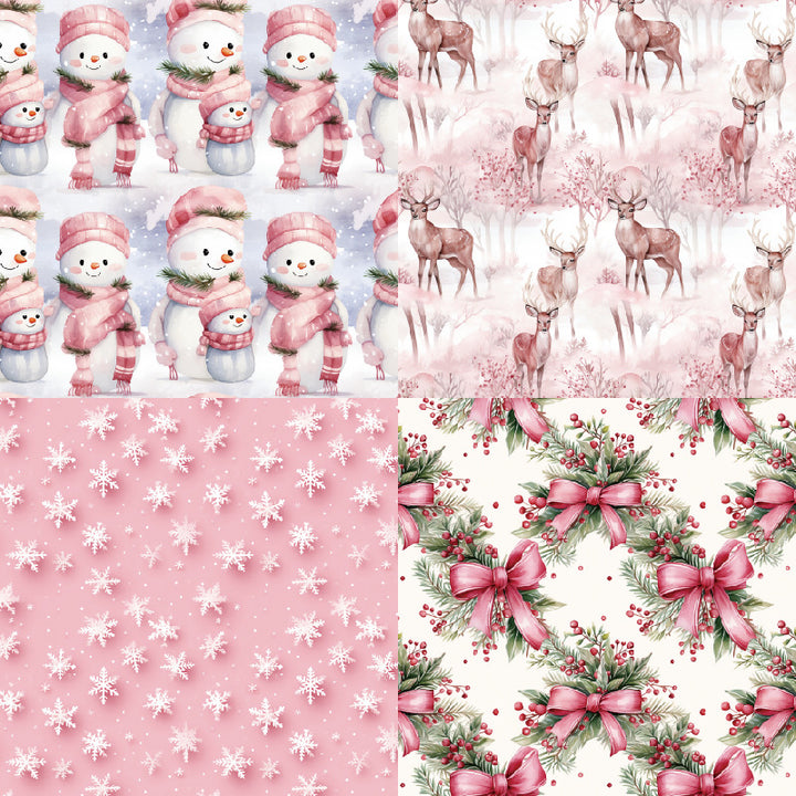 Kokorosa 24PCS 6" Rosy Yuletide Scrapbook & Cardstock Paper