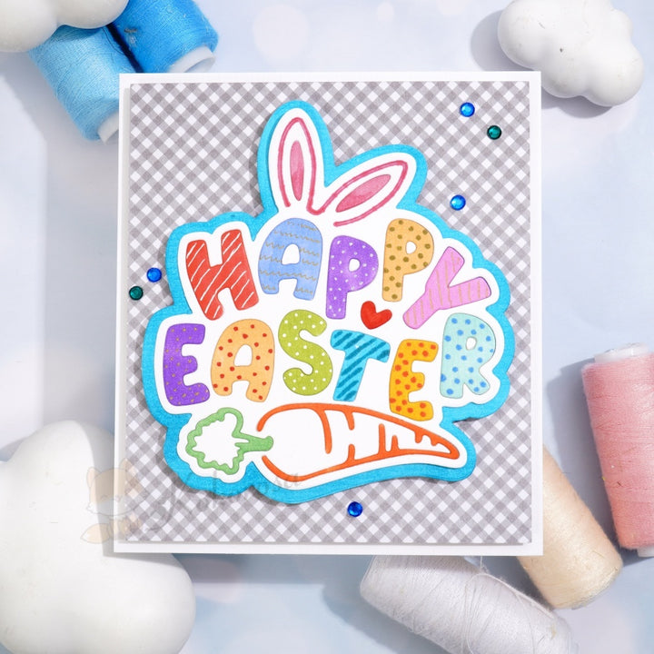 Kokorosa Metal Cutting Dies with 'HAPPY EASTER' with Carrot and Bunny Ears