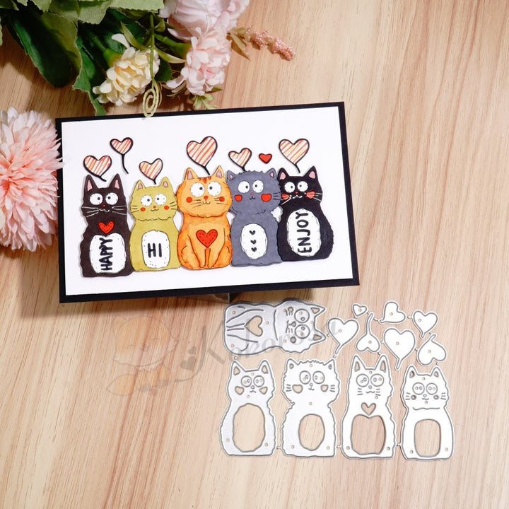 Kokorosa Metal Cutting Dies with Five Sitting Cats