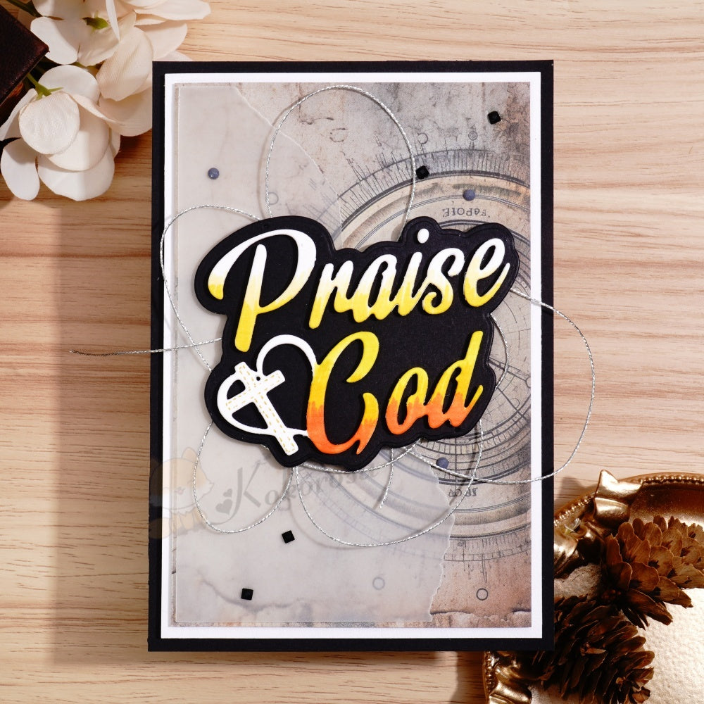 Kokorosa Metal Cutting Dies with 'Praise God' Word