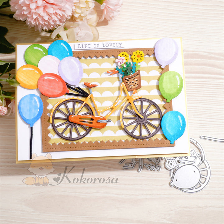 Kokorosa Metal Cutting Dies with Balloons and Bicycle