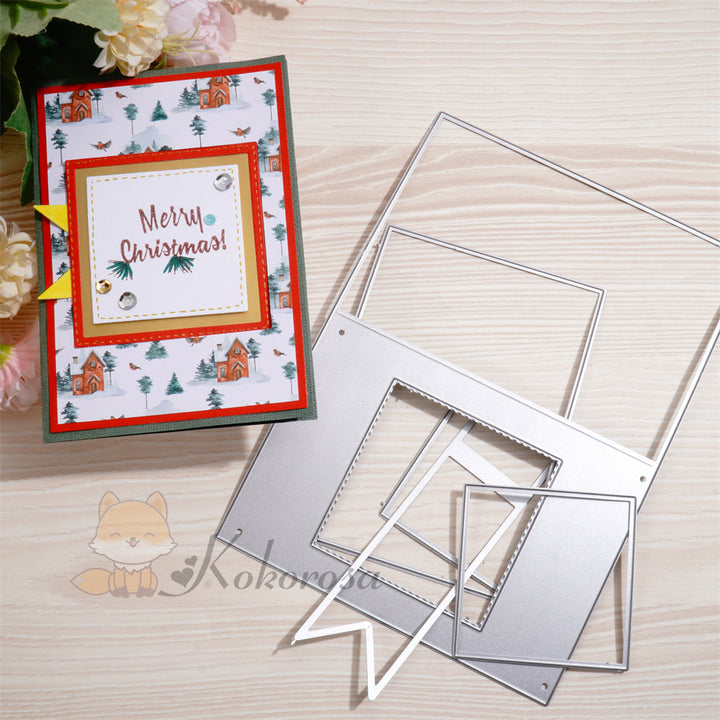 Kokorosa Metal Cutting Dies with Banner Foldable Card