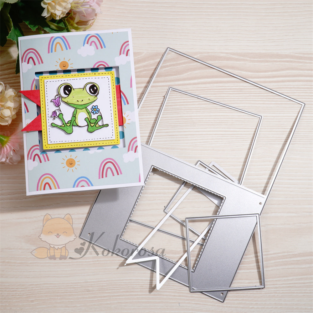 Kokorosa Metal Cutting Dies with Banner Foldable Card