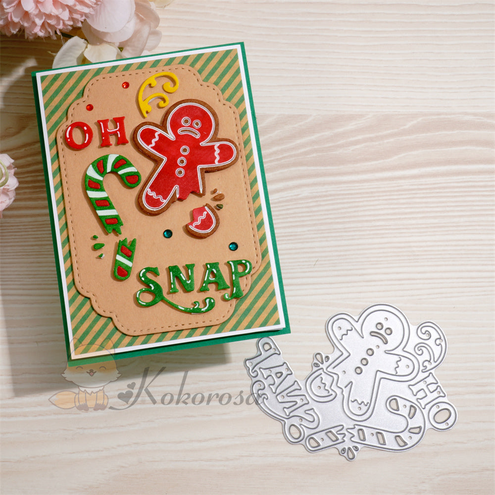 Kokorosa Metal Cutting Dies with Broken Gingerbread Man and Cane