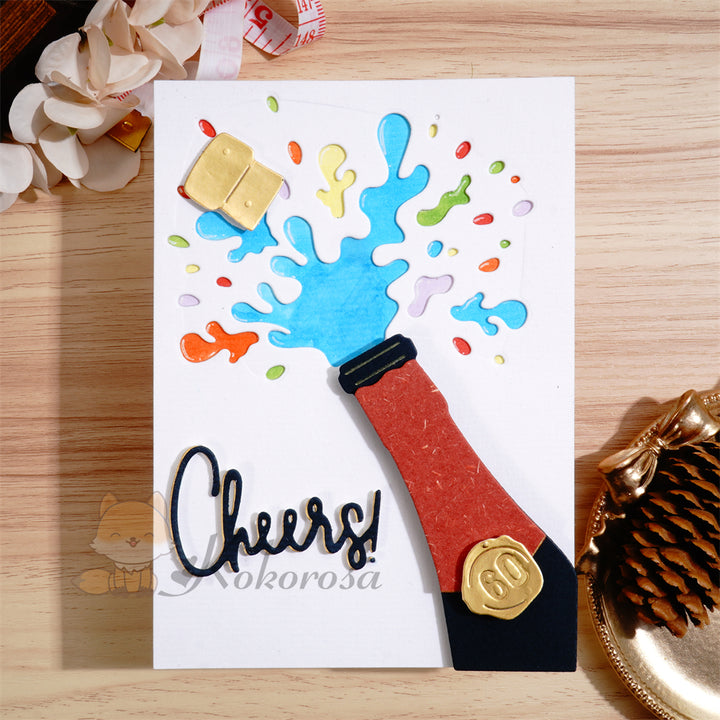 Kokorosa Metal Cutting Dies with Champagne Cheer