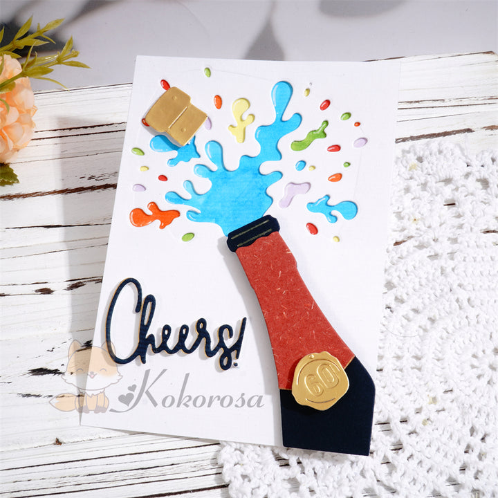 Kokorosa Metal Cutting Dies with Champagne Cheer