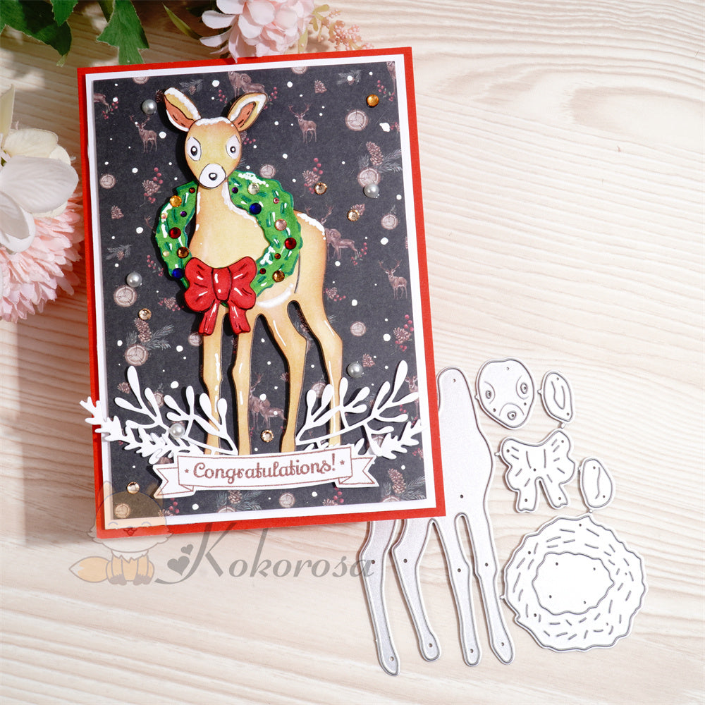 Kokorosa Metal Cutting Dies with Christmas Deer