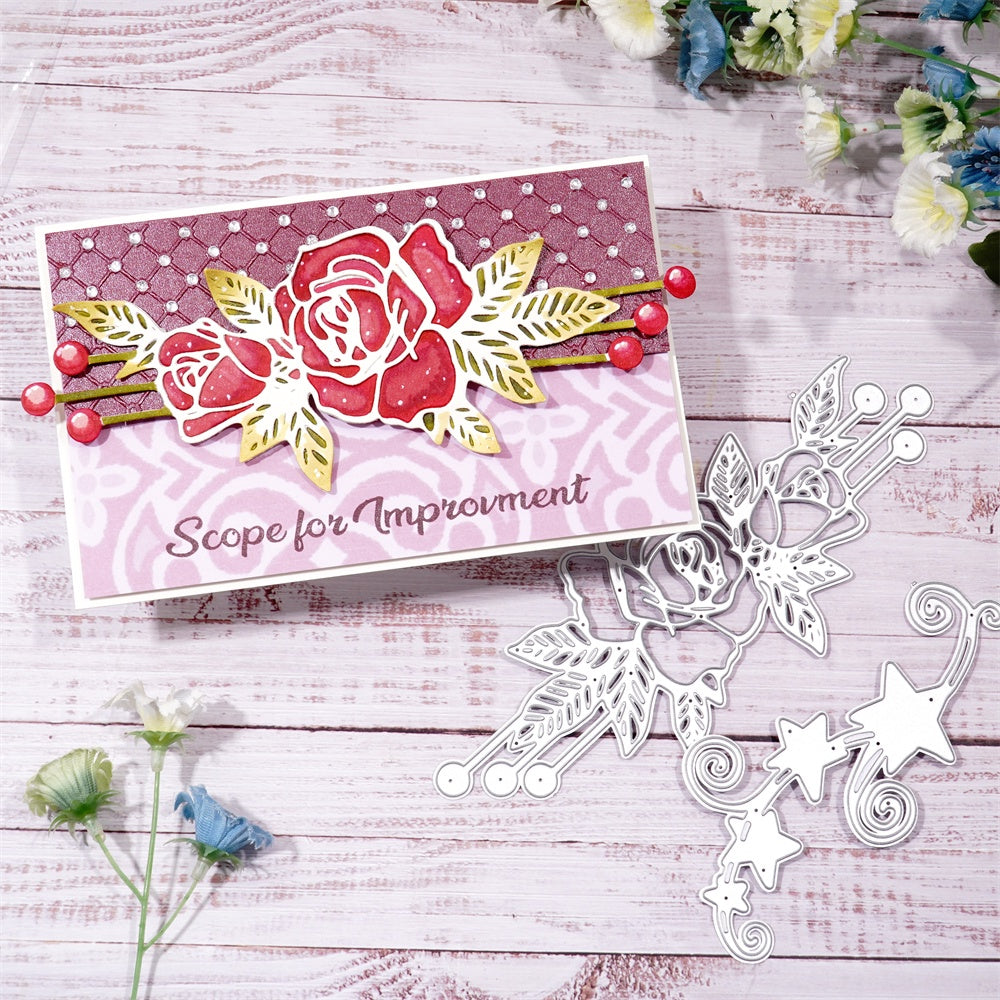 Kokorosa Metal Cutting Dies with Rose and Shooting Star