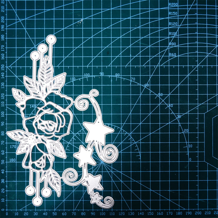 Kokorosa Metal Cutting Dies with Rose and Shooting Star