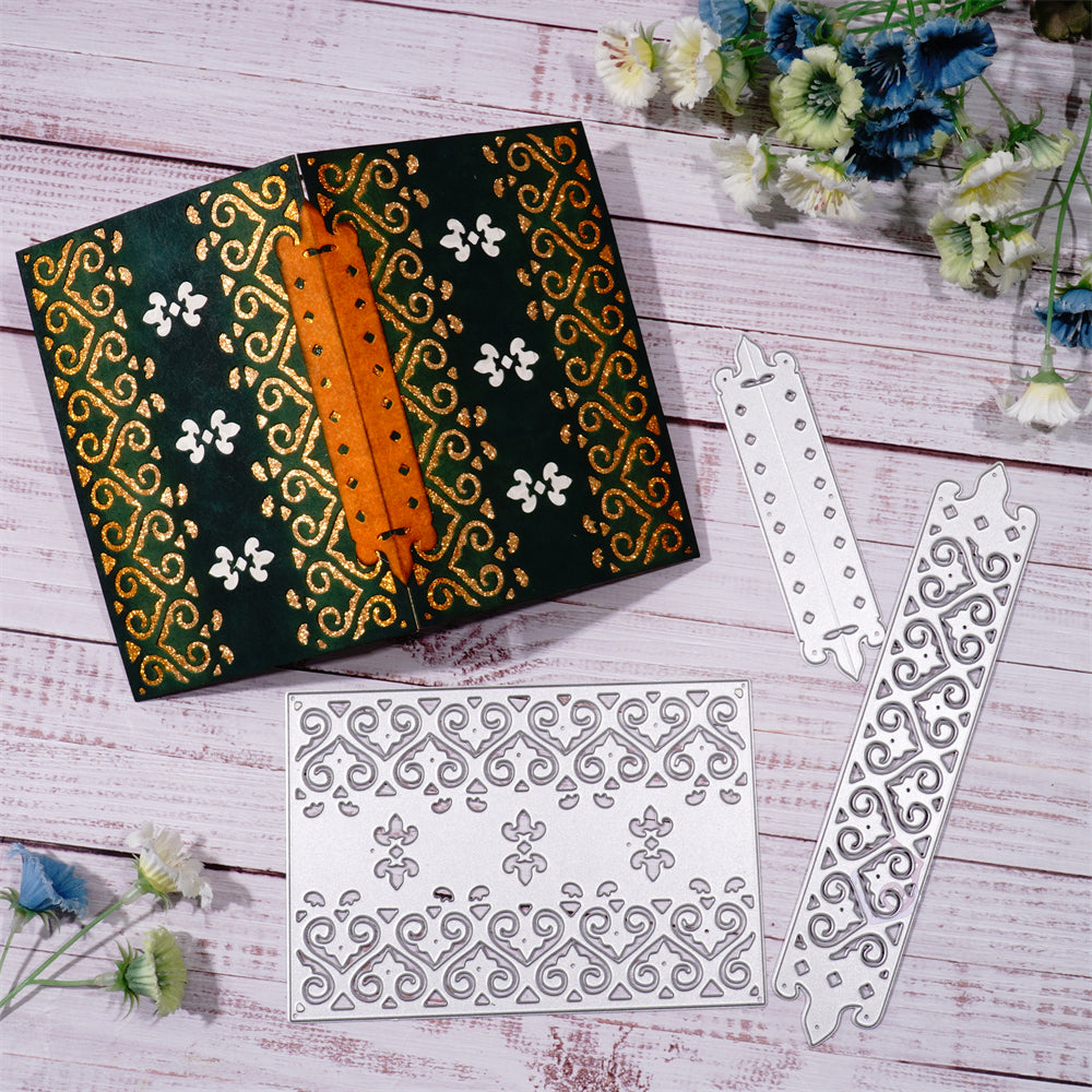 Kokorosa Metal Cutting Dies with Rectangular Exquisite Pattern Background