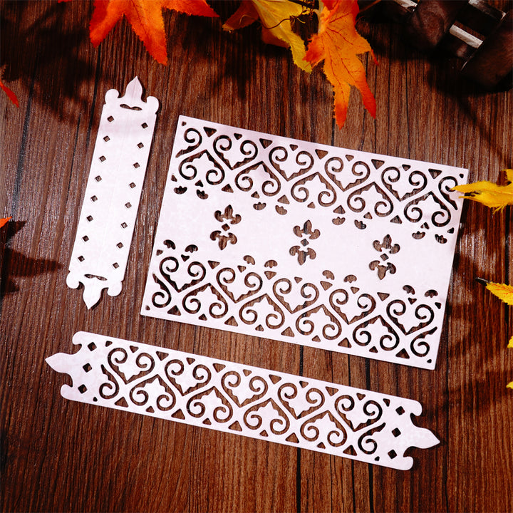 Kokorosa Metal Cutting Dies with Rectangular Exquisite Pattern Background