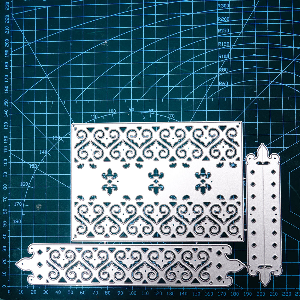 Kokorosa Metal Cutting Dies with Rectangular Exquisite Pattern Background