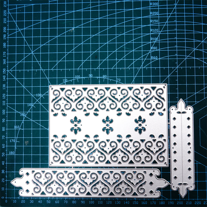 Kokorosa Metal Cutting Dies with Rectangular Exquisite Pattern Background
