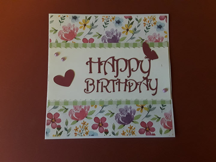 Kokorosa Metal Cutting Dies With Happy Birthday Heart Border