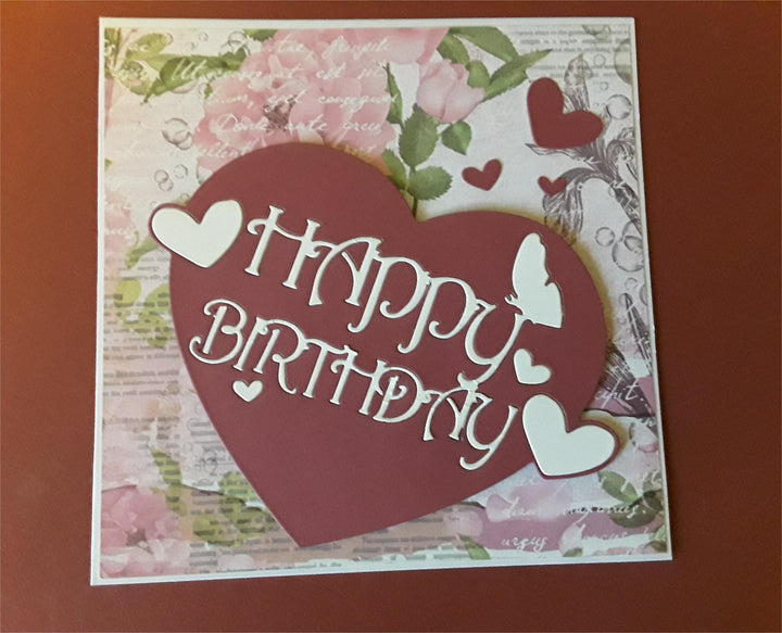 Kokorosa Metal Cutting Dies With Happy Birthday Heart Border