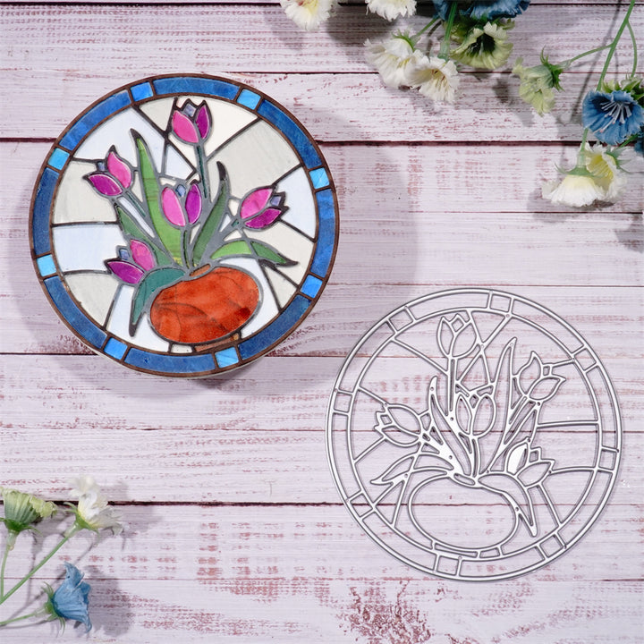 Kokorosa Metal Cutting Dies with Flower in the Circle